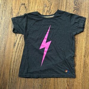 Aviator nation t shirt pink lightning bolt